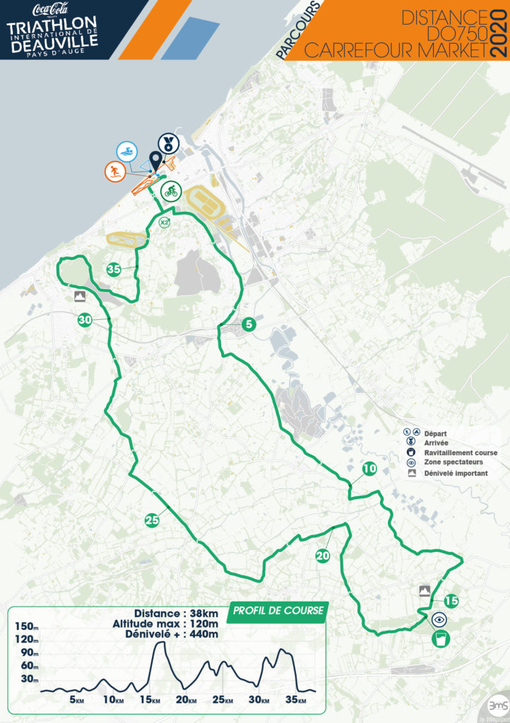 Parcours cycliste DO750 triathlon deauville